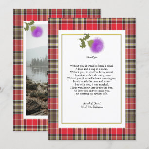 Scotch Clan Tartan Wedding Poem Dank je wel Kaart