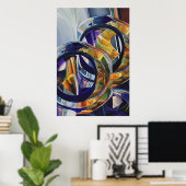 "Scotch on the Rocks" Art Glass Waterverf Poster (Thuiskantoor)