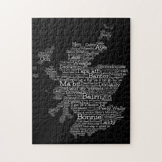 Scotish Slang Word Map Jigsaw Puzzle (Vertical)