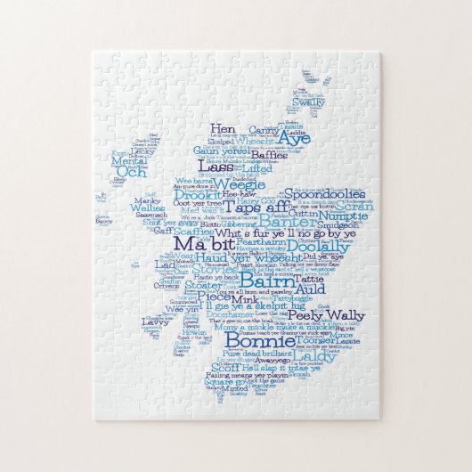 Scotish Slang Word Map Jigsaw Puzzle (Vertical)