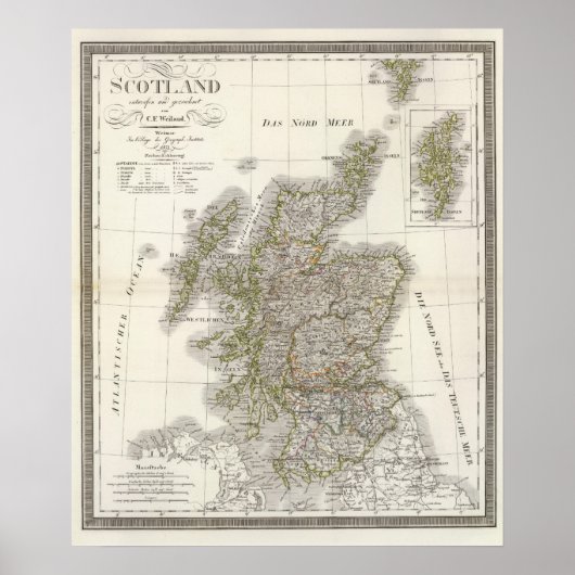 Scotland Atlas Map Poster (Voorkant)