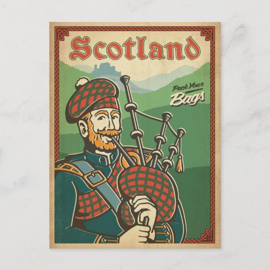 Scotland | Bag Piper Briefkaart (Voorkant)
