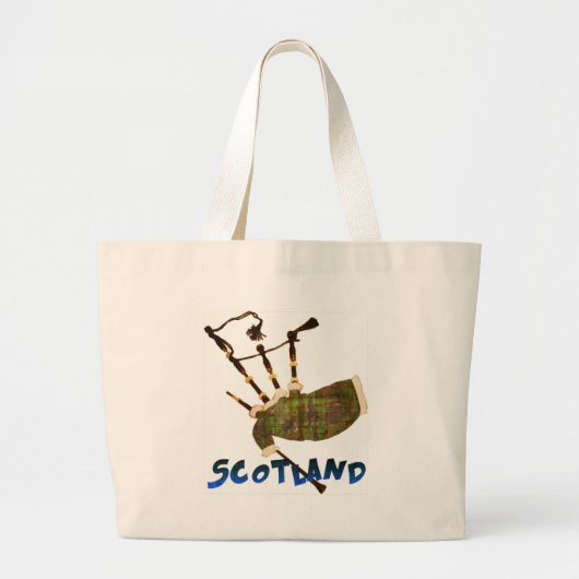 Scotland Bagpipes Grote Tote Bag (Voorkant)