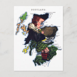 Scotland Caricature Map Briefkaart