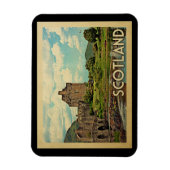 Scotland Castle Vintage Travel Magneet (Verticaal)