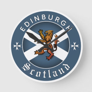 Scotland Clock, Rampant, Edinburgh, Schotse vlag Ronde Klok