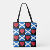 Scotland Flag Heart Pattern Patriotic Scottish Draagtas (Achterkant)