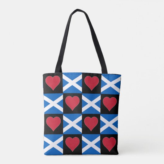 Scotland Flag Heart Pattern Patriotic Scottish Draagtas (Achterkant)