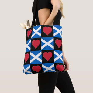 Scotland Flag Heart Pattern Patriotic Scottish Draagtas
