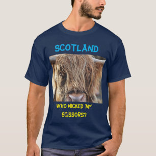 Scotland Funny Long Hair Koe T-shirt