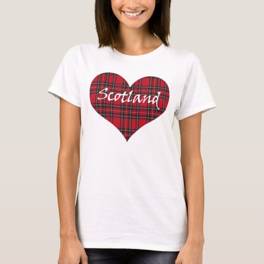 Scotland Heart Tartan T-Shirt (Voorkant)