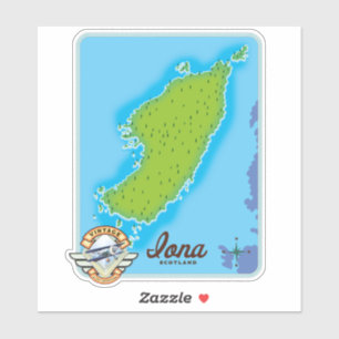 Scotland-kaart van Iona Sticker