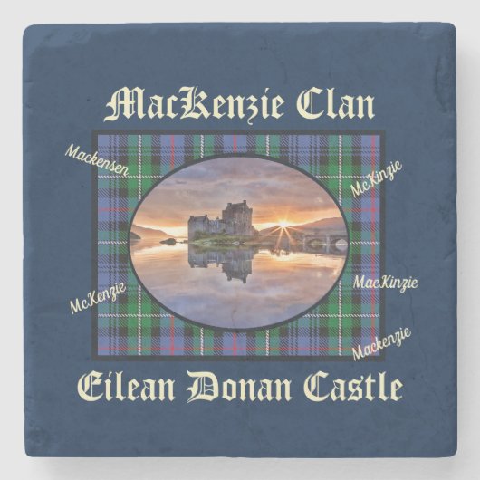 Scotland MacKenzie Clan Eilean Donan Castle Stenen Onderzetter (Voorkant)