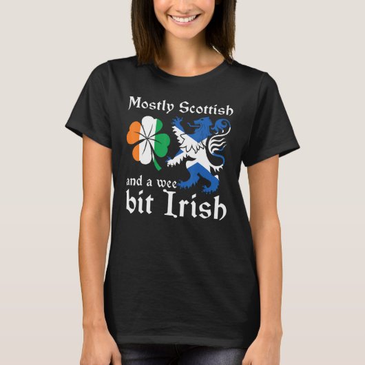 Scotland Mostly Scottish And A Wee Bit Irish T-shirt (Voorkant)