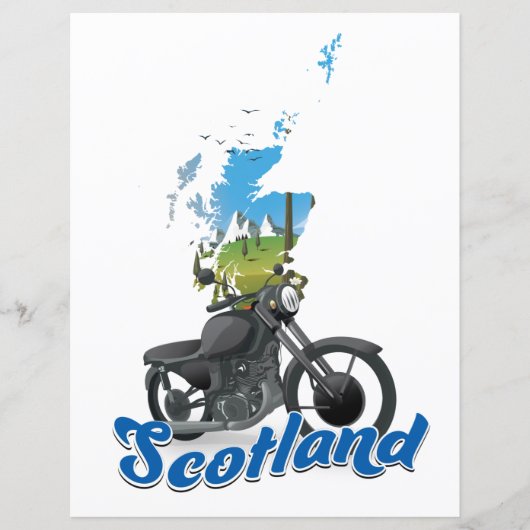 Scotland Motorcycle carte voyage poser (Devant)