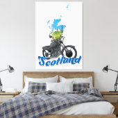 Scotland Motorcycle map reisposer Canvas Afdruk (Insitu (Slaapkamer))