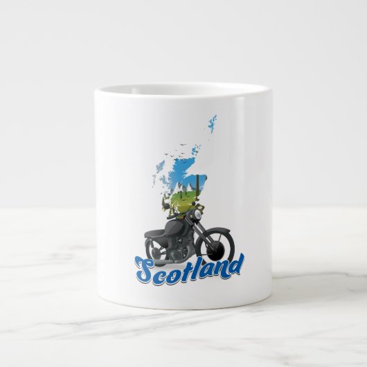 Scotland Motorcycle map reisposer Extra Grote Beker (Voorkant)