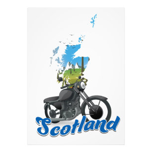 Scotland Motorcycle map reisposer Foto Afdruk