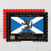 Scotland New Year Card, Rampant, Scottish Flag Feestdagenkaart (Voorkant / Achterkant)