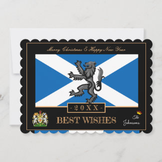 Scotland New Year Card, Rampant, Scottish Flag Feestdagenkaart