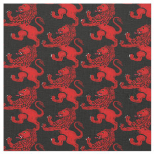 Scotland red Rampant Lion zwart Stof