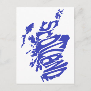 Scotland Silhouette Word Art Briefkaart
