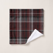 Scotland Tartan Burgundy Grey Plaid Celtic (Gant de toilette)