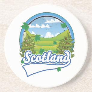 Scotland Travel logo Zandsteen Onderzetter