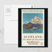 Scotland Travel Poster Briefkaart (Voorkant / Achterkant)