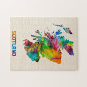 Scotland Waterverf Map Legpuzzel (Horizontaal)