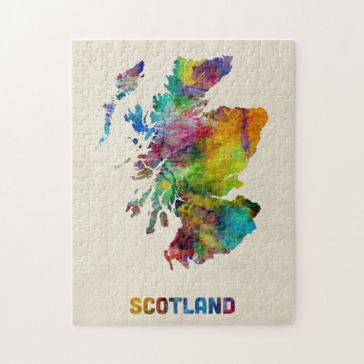 Scotland Waterverf Map Legpuzzel (Verticaal)