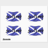 Scotland Wavy Flag Ovale Sticker (Vel)