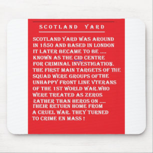 Scotland Yard de geschiedenis van het Londen Engel Muismat
