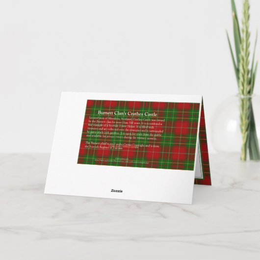 Scots Burnett Clan Crathes Castle Carte de note pl (Dos)