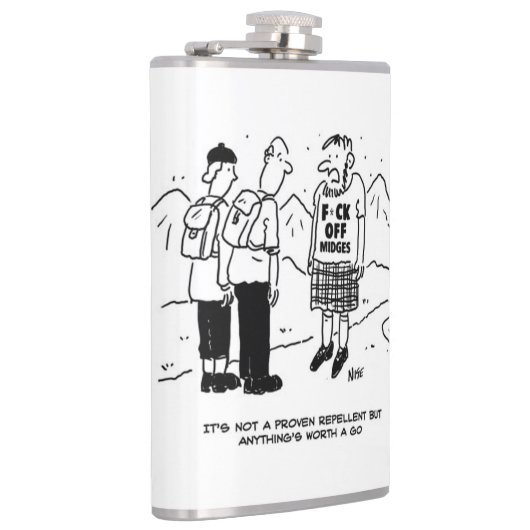 Scotsman heeft Anti-Midge T-Shirt Heupfles (Rechts)