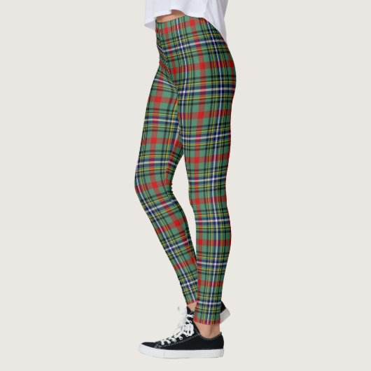 Scotstee Clan Bisset Pattern Tartan Vrouwen Leggin Leggings (Links)