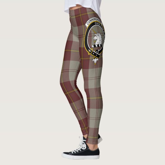 Scotstee Clan Cunningham Burgundy Dancers Crest Leggings (Links)