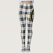 Scotstee Clan Erskine Black en White Crest Tartan Leggings (Voorkant)