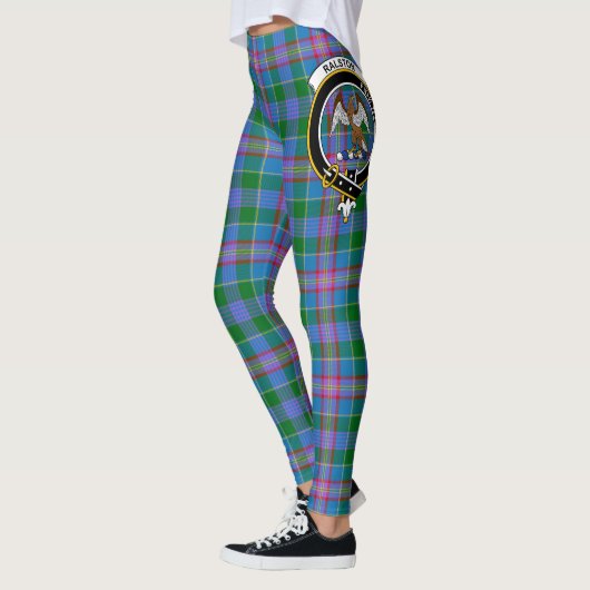 Scotstee Clan Ralston Crest Tartan Femmes Leggings (Gauche)