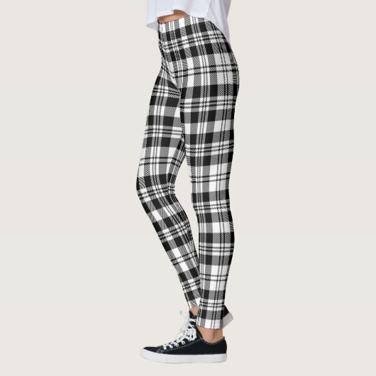 Scotstee Clan Scott Black White Modern Tartan Leggings (Links)