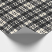 Scott Black en White Modern Scottish Tartan Cadeaupapier (Hoek)