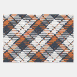 Scott Black Oranje Modern Scottish Tartan Inpakpapier Vel