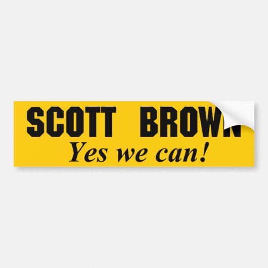 Scott Brown - Ja we kunnen Bumpersticker (Voorkant)