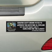Scott Brown: Keystone XL Pipeline Bumpersticker (Op auto)