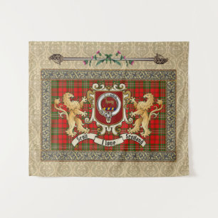 Scott Clan Badge & Tartan w/Lions Tapestry Wandkleed