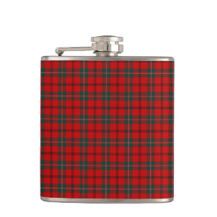 Scott Clan Tartan Bright Red en Green Pset Heupfles