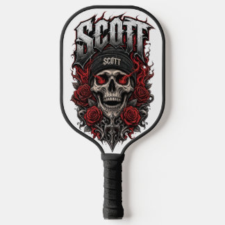 Scott Gothic Schedel Gepersonaliseerde Naam Ontwer Pickleball Paddle