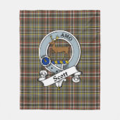 Scott Green Weathered Clan Badge Tartan Pset Fleece Deken (Voorkant)
