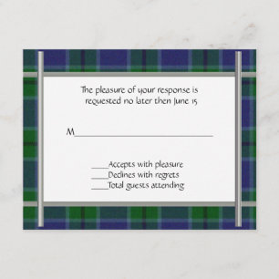 Scott Plaid Wedding Carte RSVP
