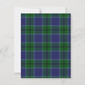 Scott Plaid Wedding Carte RSVP (Dos)